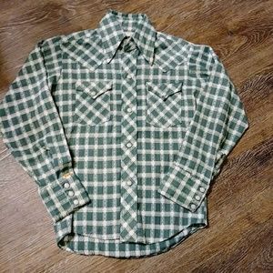 ELY boys pearl snap western button down shirt NWOT